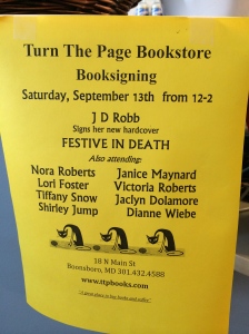 One of the benefits of Nora Roberts owning a bookstore? Awesome author signing parties!